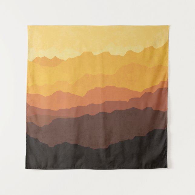 Bohemian wall art, pastel mountain. tapestry (Front)