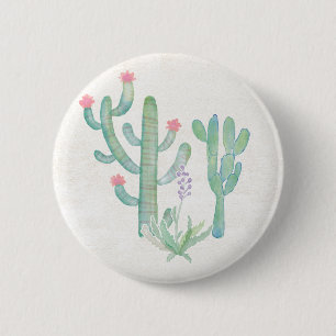 Bohemian Watercolor Cactus 6 Cm Round Badge