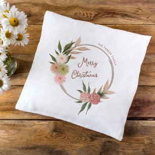 Bohemian Watercolor Christmas  Cushion