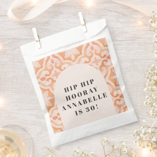 Bohemian watercolor pastel moroccan peachbirthday  favour bags (Clipped)