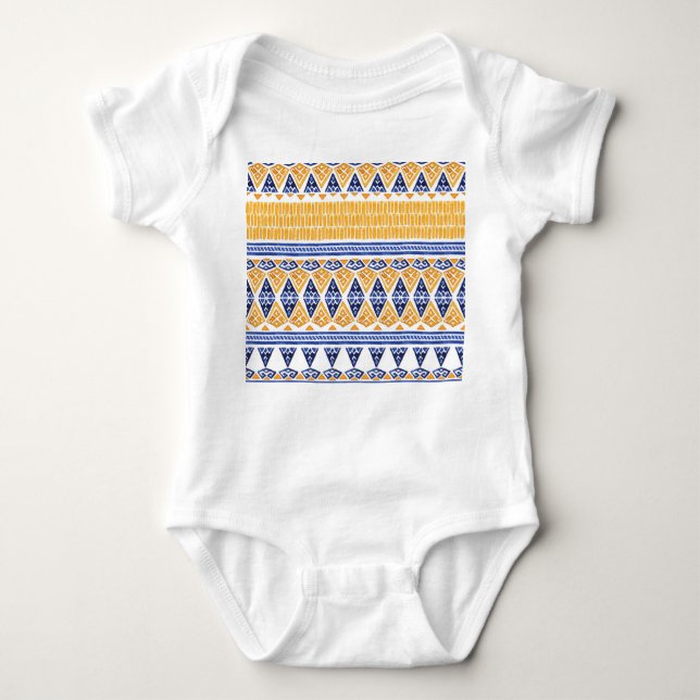 Bohemian Watercolor: Seamless Artistic Pattern. Baby Bodysuit (Front)