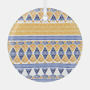 Bohemian Watercolor: Seamless Artistic Pattern. Glass Tree Decoration