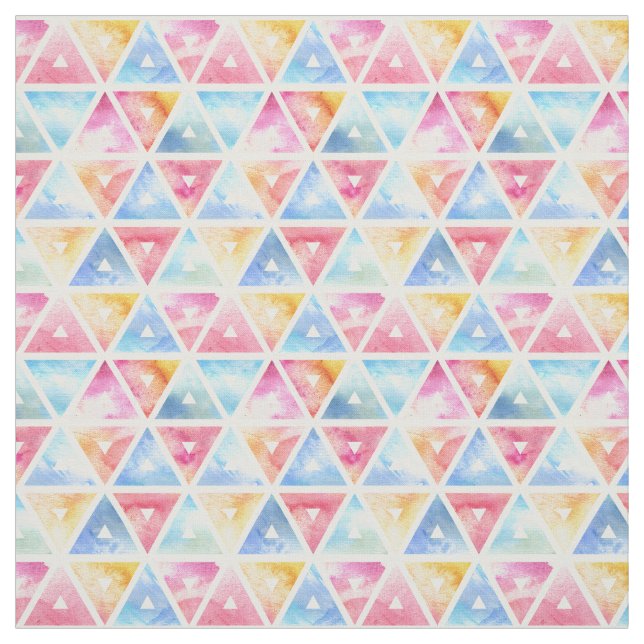 Bohemian Watercolor Triangles Fabric (Swatch)