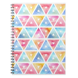 Bohemian Watercolor Triangles Spiral Notebook