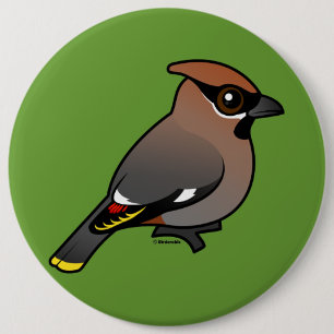 Bohemian Waxwing 6 Cm Round Badge