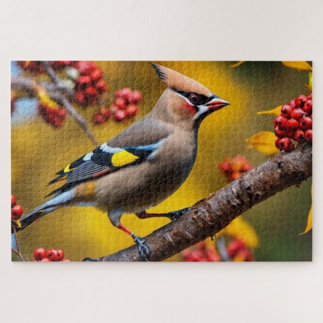 Bohemian Waxwing Jigsaw Puzzle (Horizontal)