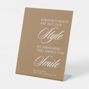 Bohemian Wedding Assigned Seats Are Not Our Style Pedestal Sign