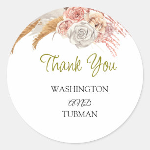 Bohemian Wedding Favour Classic Round S Sticker