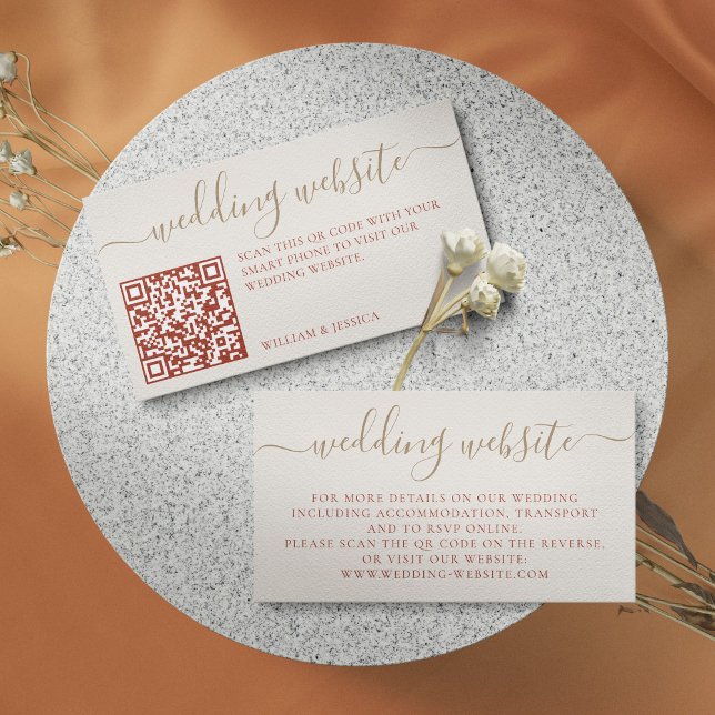 Bohemian Wedding Website With QR Code RSVP Enclosure Card (Creator Uploaded)