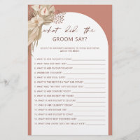 Bohemian what did the groom say bridal shower flye