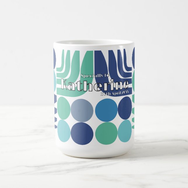 Bohemian White Blue Coffee Mug (Center)