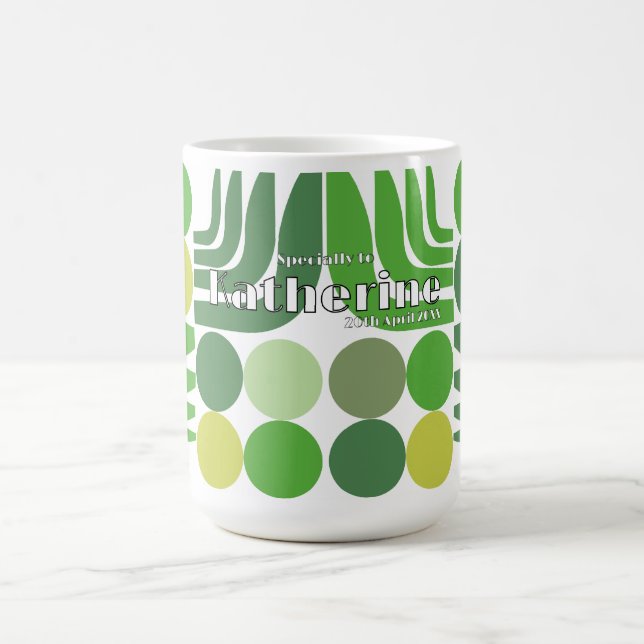 Bohemian White Green Coffee Mug (Center)