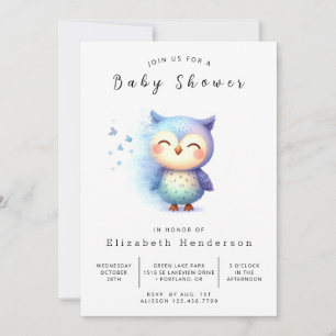 Bohemian Wild Owl Baby Shower Invitation
