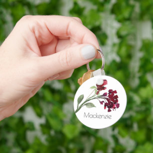 Bohemian Wildflower   Burnt Orange Botanical Key Ring