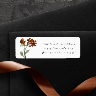 Bohemian Wildflower   Burnt Orange Floral Address