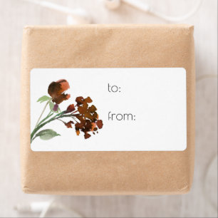 Bohemian Wildflower   Burnt Orange Floral Gift Tag