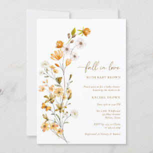 Bohemian Wildflower Fall in love Baby Shower Invitation