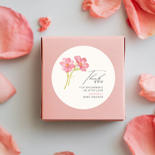 Bohemian Wildflower Floral Baby Shower Classic Round Sticker