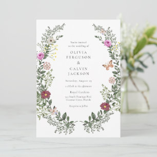 Bohemian Wildflower Garden Wedding Invitation