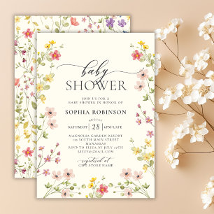 Bohemian Wildflower Meadow Baby Shower  Invitation