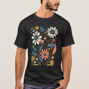 Bohemian Wildflowers Aesthetic Botanical Women Gra T-Shirt