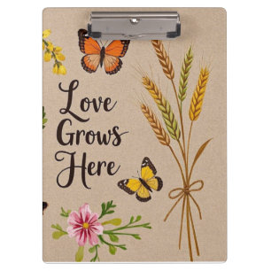 Bohemian Wildflowers, butterflies, wheat stalks Clipboard