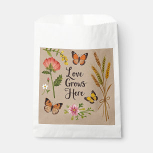 Bohemian Wildflowers, butterflies, wheat stalks Favour Bags