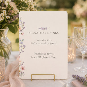 Bohemian Wildflowers Signature Drinks Wedding