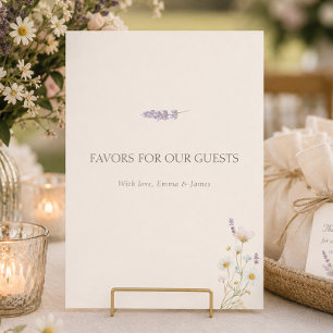 Bohemian Wildflowers Wedding Favours Tabletop Sign