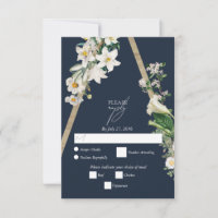 Bohemian Wood Pyramid White Florals Blue Wedding