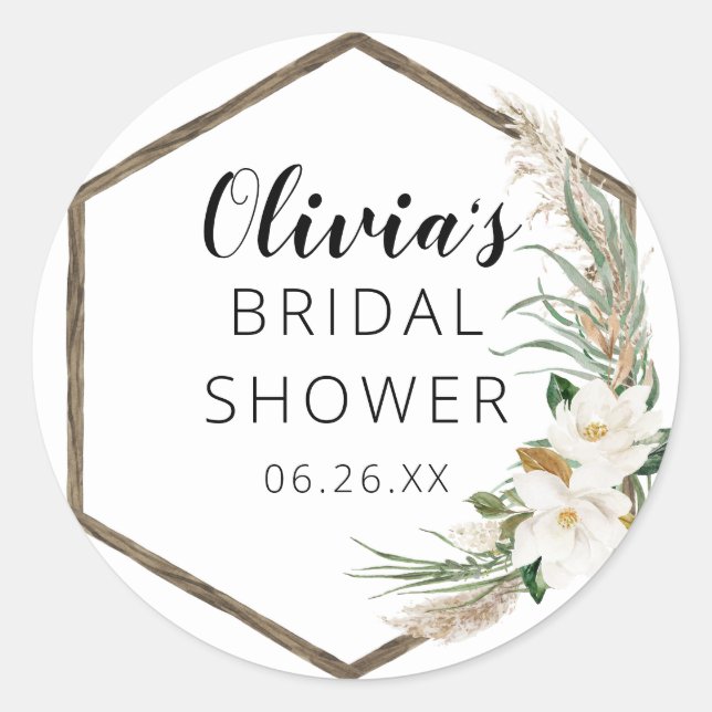 Bohemian Wreath Envelope Favor Stickers (Front)