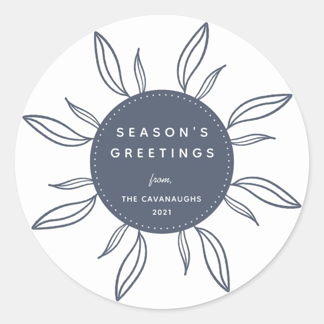 Bohemian Wreath Holiday Classic Round Sticker (Front)