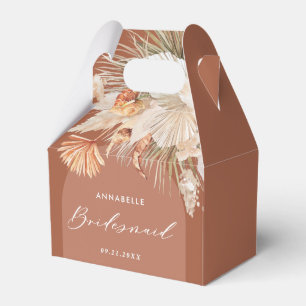 Bohenian boho rust terracotta bridesmaid favour bo box