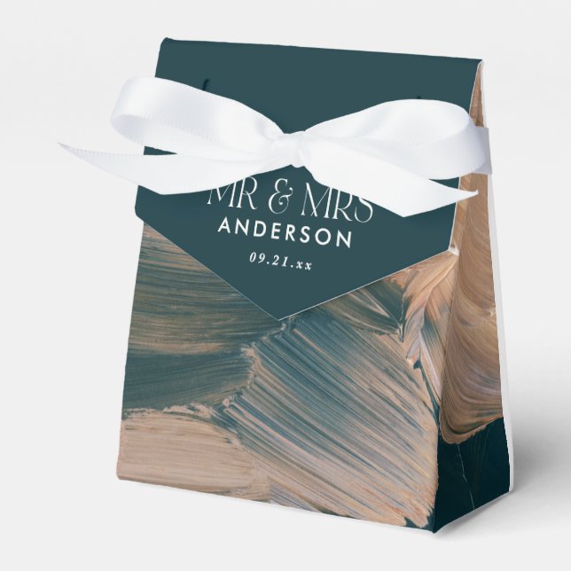 Bohenian boho teal rust terracotta wedding favor   favour box (Front Side)