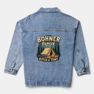 Bohner Family Reunion - Pitch a Tent Retro Camping Denim Jacket