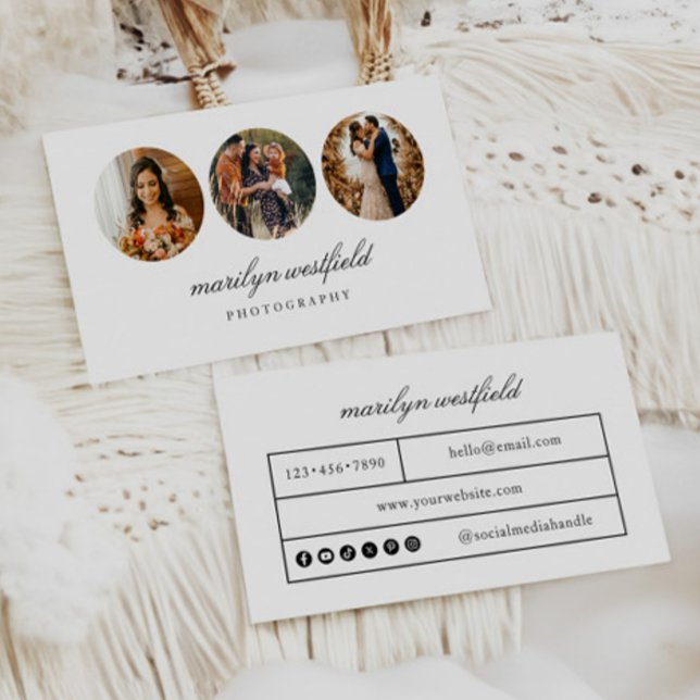 Boho 3 Photo Freelance Business Card (Creator Uploaded)