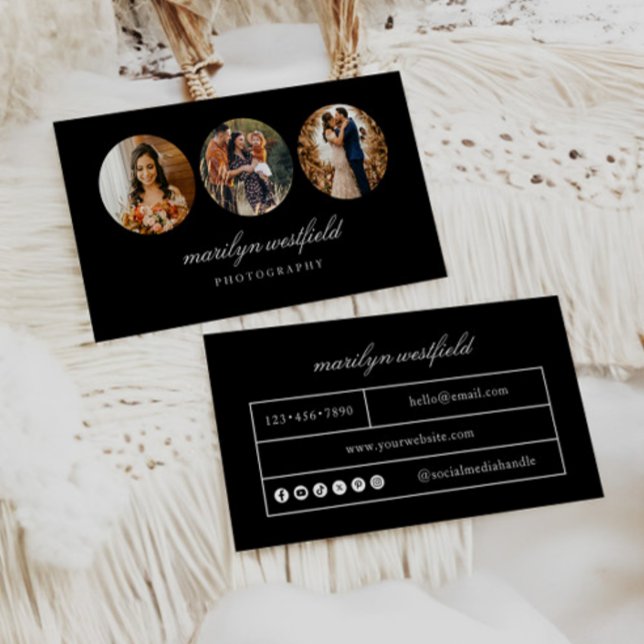 Boho 3 Photo Freelance Business Card (Creator Uploaded)