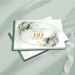 Boho 80th Birthday Dusty Green Eucalyptus Guest Book