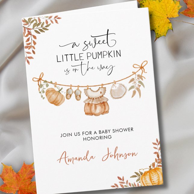 Boho A Little Pumpkin is on the Way Baby Shower Invitation (Creator Uploaded)