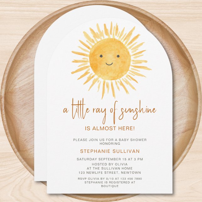Boho A Little Ray of Sunshine Baby Shower Arch Invitation (Creator Uploaded)