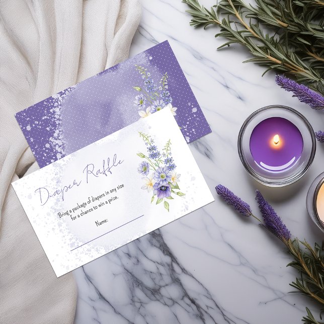 Boho A Little Wildflower Baby Shower Diaper Raffle Enclosure Card (Boho A Little Wildflower Baby Shower "Diaper Raffle" Enclosure Card)