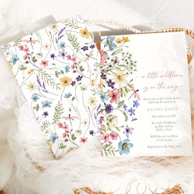 Boho A Little Wildflower Girl Baby Shower Invitation (Creator Uploaded)