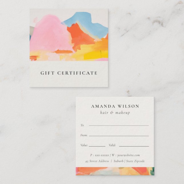 Boho Abstarct Moutain Landscape Gift Certificate (Front/Back)