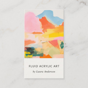 Boho Abstarct Moutain Landscape Pink Blue Orange Business Card