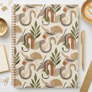 Boho Abstract Botanical Notebook Cover Background Planner