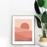 Boho Abstract Burnt Orange SunsetPrint