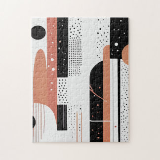 boho abstract circles and shapes jigsaw puzzle