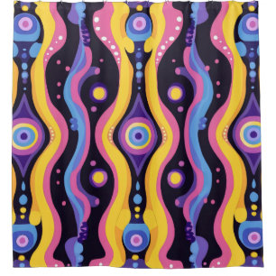 Boho Abstract colourful 3 Shower Curtain