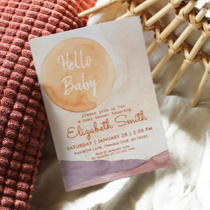 Boho Abstract Desert and Sunshine Baby Shower Invitation