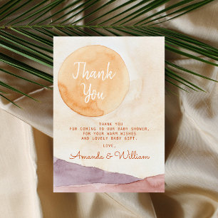 Boho Abstract Desert and Sunshine Baby Shower Thank You Card